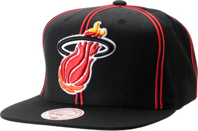 NBA Mitchell and Ness Miami Heat Double Pinstripe Snapback Hat