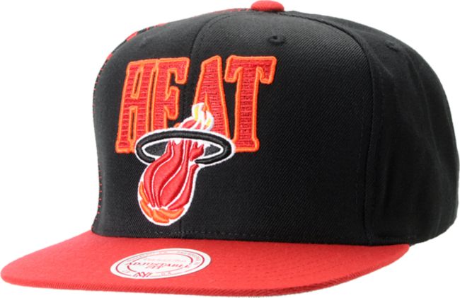 NBA Mitchell and Ness Miami Heat Side Logo Snapback Hat