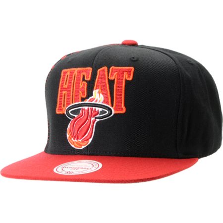 Miami Heat on And Ness   Nba Mitchell And Ness Miami Heat Side Logo Snapback Hat