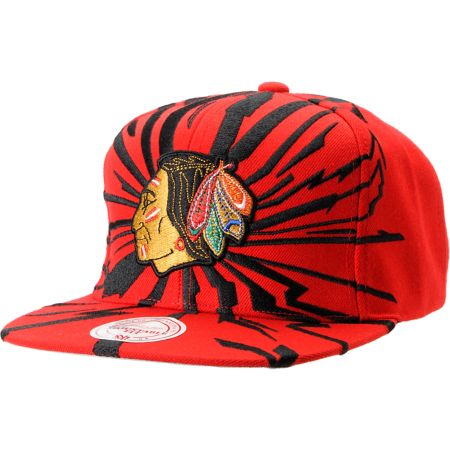 NHL Mitchell and Ness Chicago Blackhawks Earthquake Snapback Hat