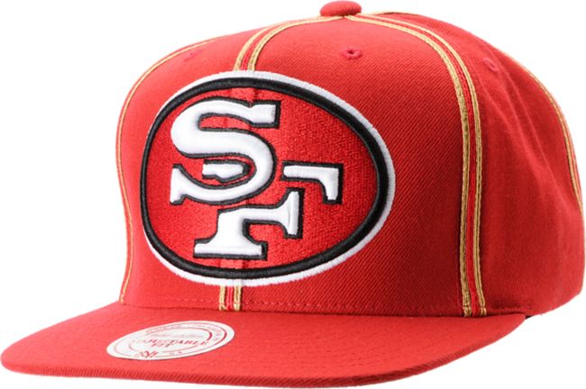 NFL Mitchell and Ness San Francisco 49ers Double Pinstripe Snapback Hat