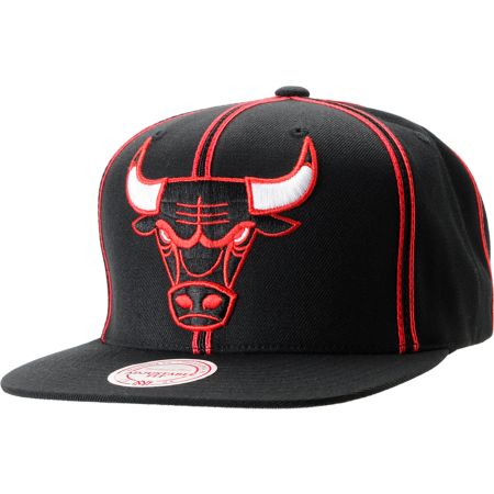 NBA Mitchell and Ness Chicago Bulls Double Pinstripe Snapback Hat