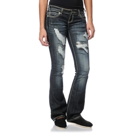 Almost Famous Tamara Dark Indigo Bootcut Jeans