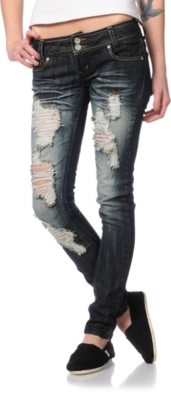 Almost Famous Molly Dark Indigo Skinny Jeans
