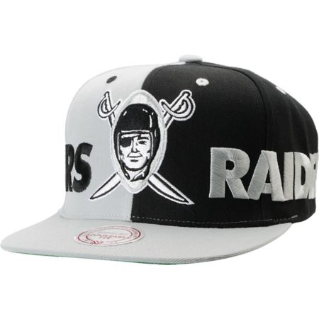 NFL Mitchell and Ness Los Angeles Raiders The Split Snapback Hat