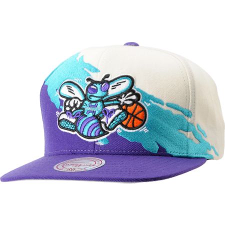 NBA Mitchell and Ness Charlotte Hornets Paintbrush Snapback Hat