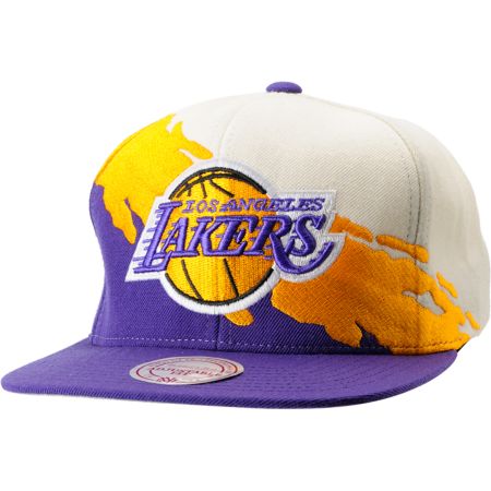 NBA Mitchell and Ness Los Angeles Lakers Paintbrush Snapback Hat