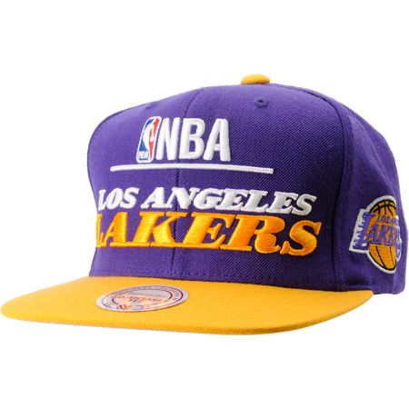 NBA Mitchell and Ness Los Angeles Lakers Media Day Snapback Hat