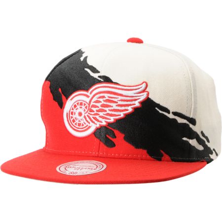 NHL Mitchell and Ness Detroit Red Wings Paintbrush Snapback Hat
