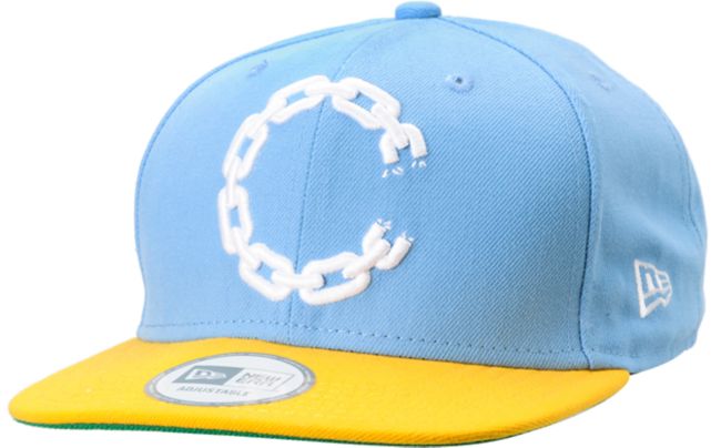 Crooks and Castles Chain New Era Blue & Yellow Snapback Hat