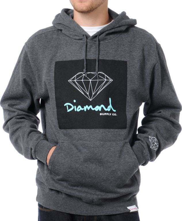 Diamond Supply OG Sign Charcoal Pullover Hoodie