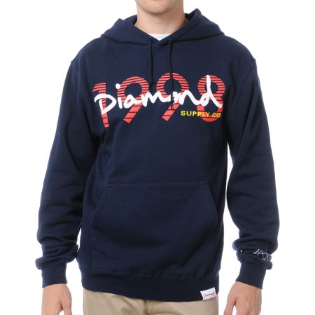 Diamond Supply OG Script 1998 Navy Pullover Hoodie