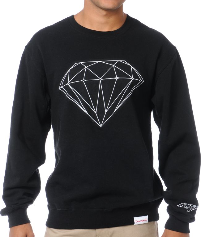 Diamond Supply Big Brilliant Black Crew Neck Sweatshirt