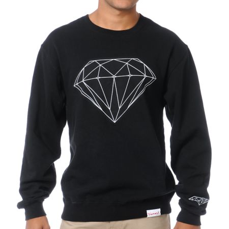 Diamond Supply Big Brilliant Black Crew Neck Sweatshirt