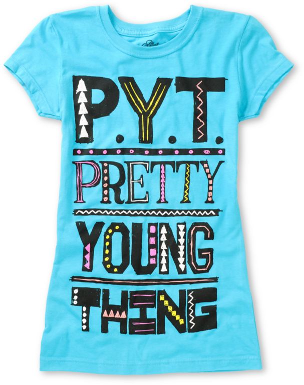 A-Lab Girls Pretty Young Turquoise Tee Shirt