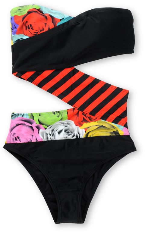 Volcom Girls Waroses One Piece Swimsuit