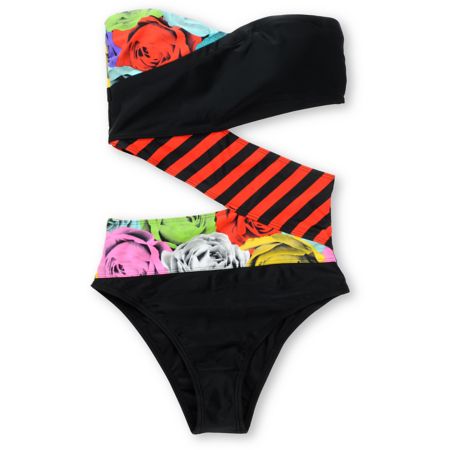 Volcom Girls Waroses One Piece Swimsuit