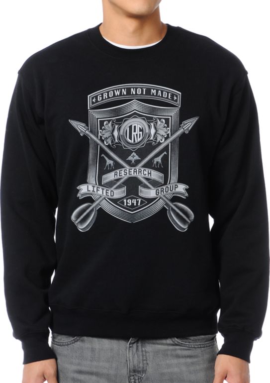 LRG Shield With Arrows Black Crew Neck Sweatshirt