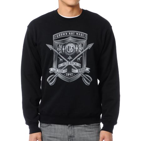LRG Shield With Arrows Black Crew Neck Sweatshirt