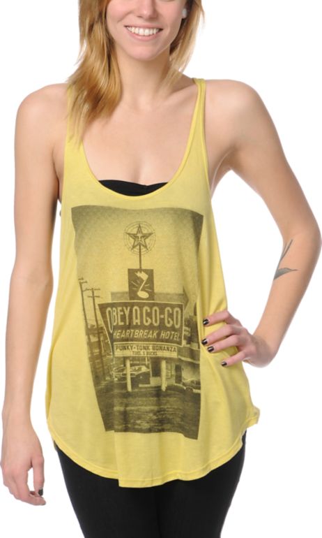 Obey A Go-Go Yellow Melody Tank Top