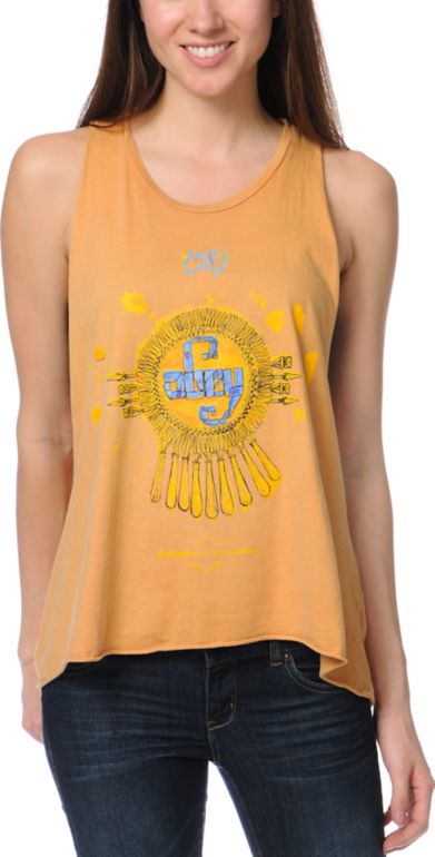Obey Aztec Gold Open Back Tank Top