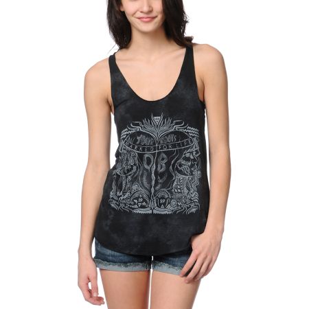 Obey Marked For Life Black Tie Dye Tank Top