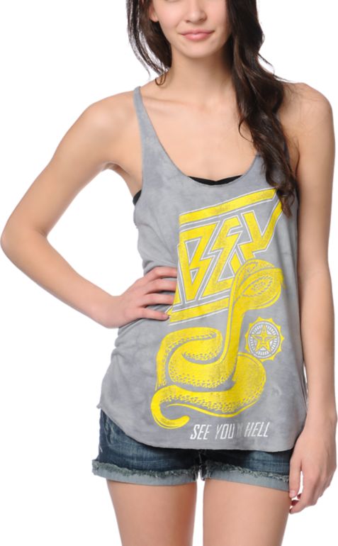 Obey Cobra Attack Grey Tie Dye Tank Top