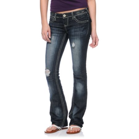 Almost Famous Macy Dark Indigo Bootcut Jeans