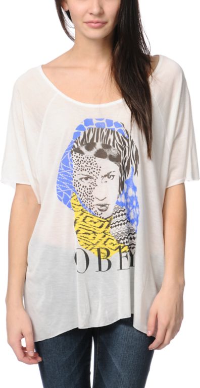Obey High Jungle White Harmony Top