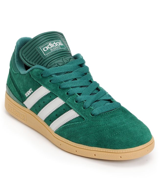 Adidas Busenitz Forest Green, Silver & Gum Skate Shoe