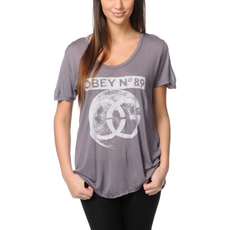 Obey Moon Mauve Beau Tee Shirt