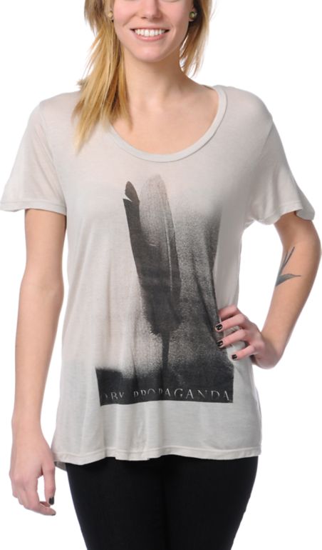 Obey Birds Of A Feather Natural Grey Beau Tee Shirt