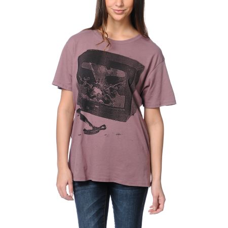 Obey Idiot Box Purple Tomboy Tee Shirt