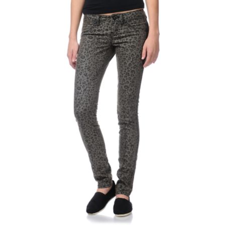 Volcom Girls Pistol Animal Print Skinny Jeans