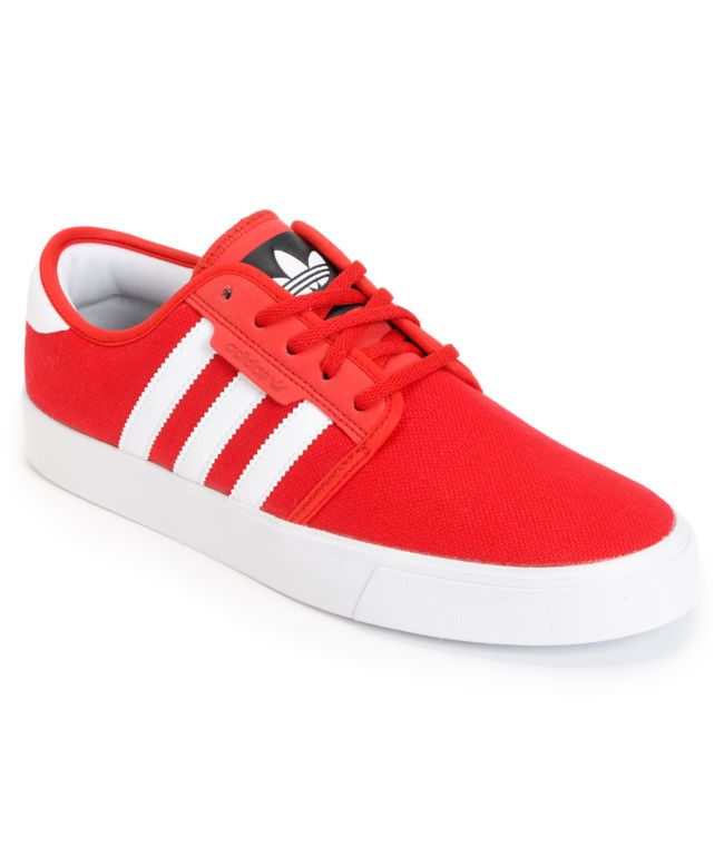 Adidas Seeley University Red & Running White Canvas Skate Shoe