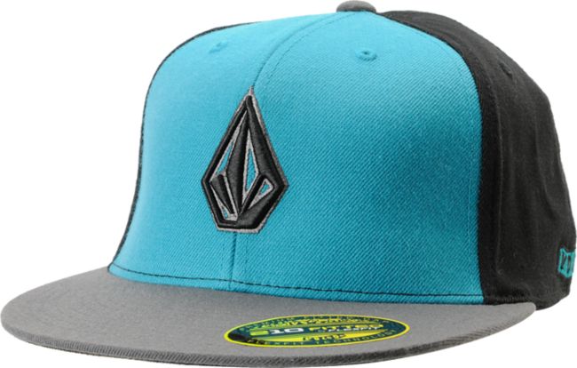 Volcom 2Stone Black, Grey & Teal 210 Fitted Hat