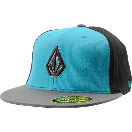 Volcom 2Stone Black, Grey & Teal 210 Fitted Hat
