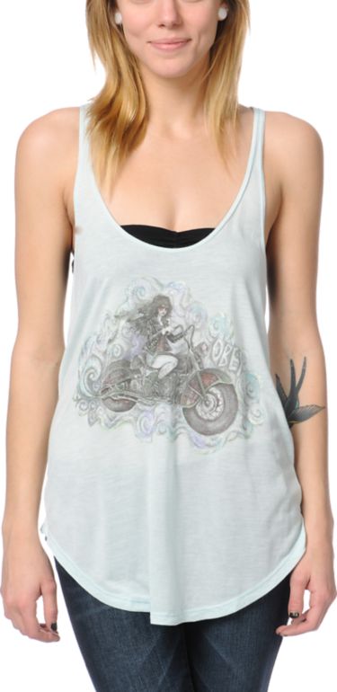 Obey Take It Easy Light Blue Melody Tank Top