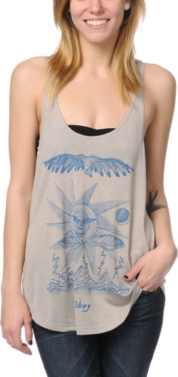 Obey Storm On The Horizon Grey Melody Tank Top