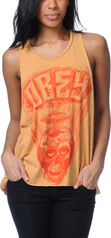 Obey Facing Dynamite Gold Open Back Tank Top