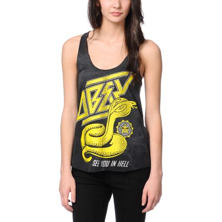 Obey Cobra Attack Black Tie Dye Tank Top