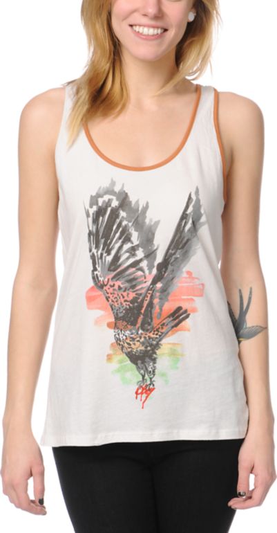 Obey Taking Flight Natural White Rookie Tank Top