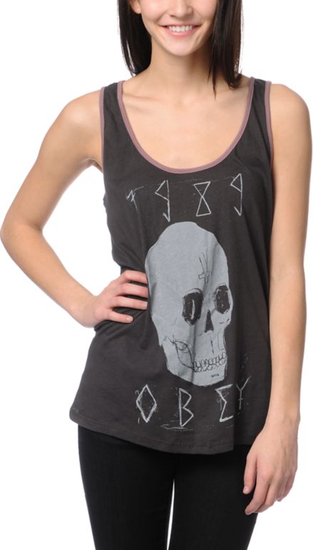 Obey Deadly Skull Charcoal Rookie Tank Top