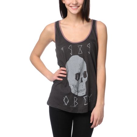 Obey Deadly Skull Charcoal Rookie Tank Top 