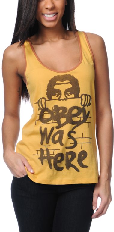 Obey Was Here Yellow Rookie Tank Top