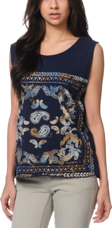 Insight Bandana Navy Tank Top