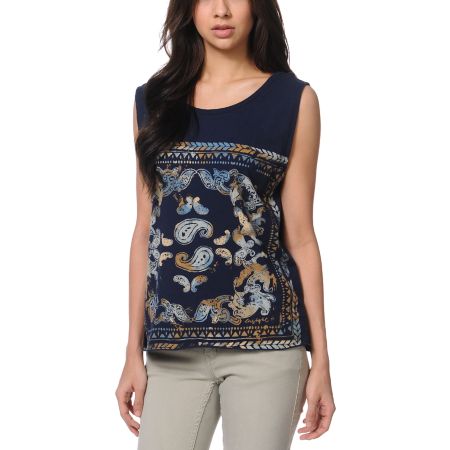 Insight Bandana Navy Tank Top