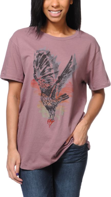 Obey Taking Flight Mauve Tomboy Tee Shirt