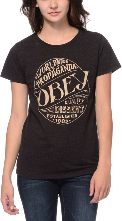 Obey Quality Heather Brown Tri-Blend Tee Shirt