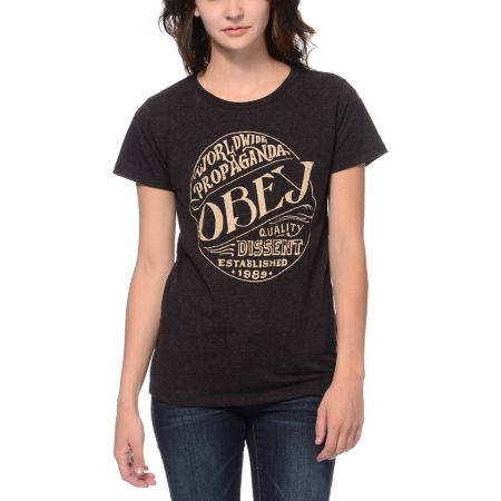 Obey Quality Heather Brown Tri-Blend Tee Shirt